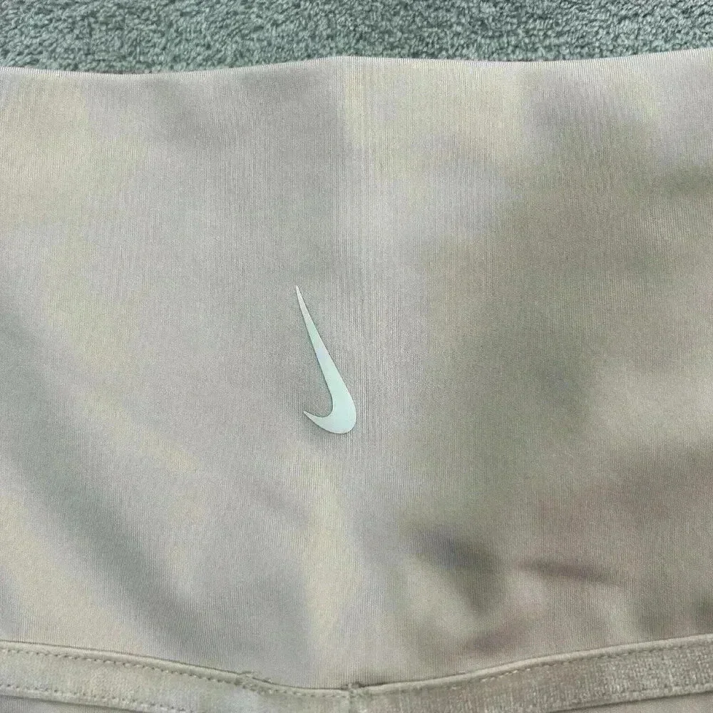 Nike Leggings Women's Small Yoga Velour Trim 7/8 High Rise Pink Mauve Athleisure - Picture 12 of 12